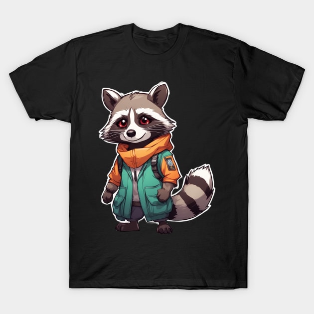 Raccoon Cartoon T-Shirt by animegirlnft